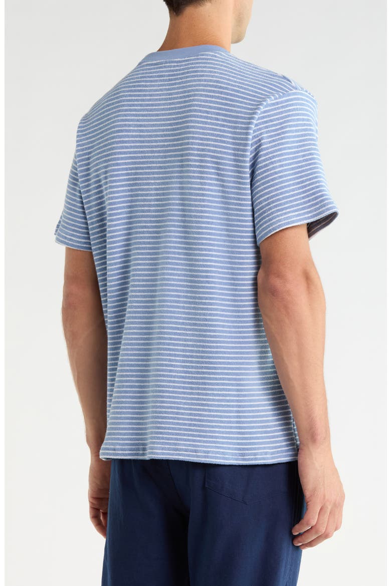 Stripe Cotton Blend Terry T-Shirt, Alternate, color, BLUE