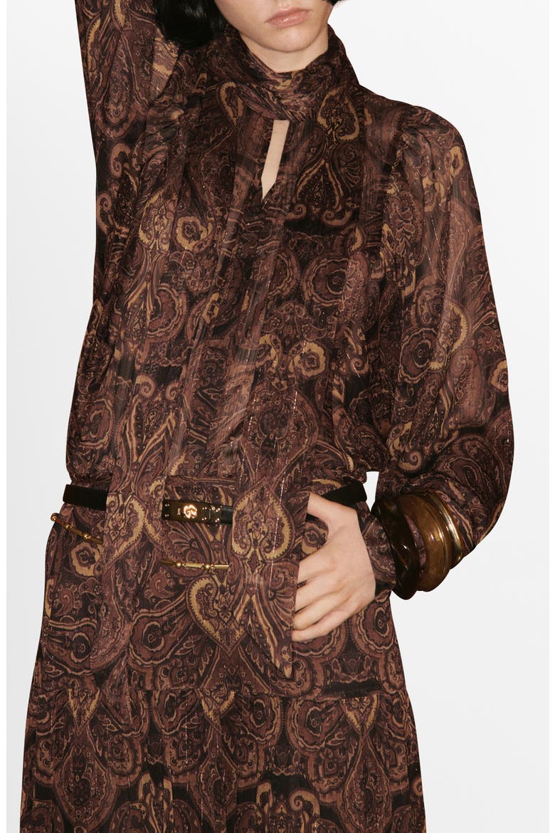 Milano Mock Neck Top, Main, color, BROWN
