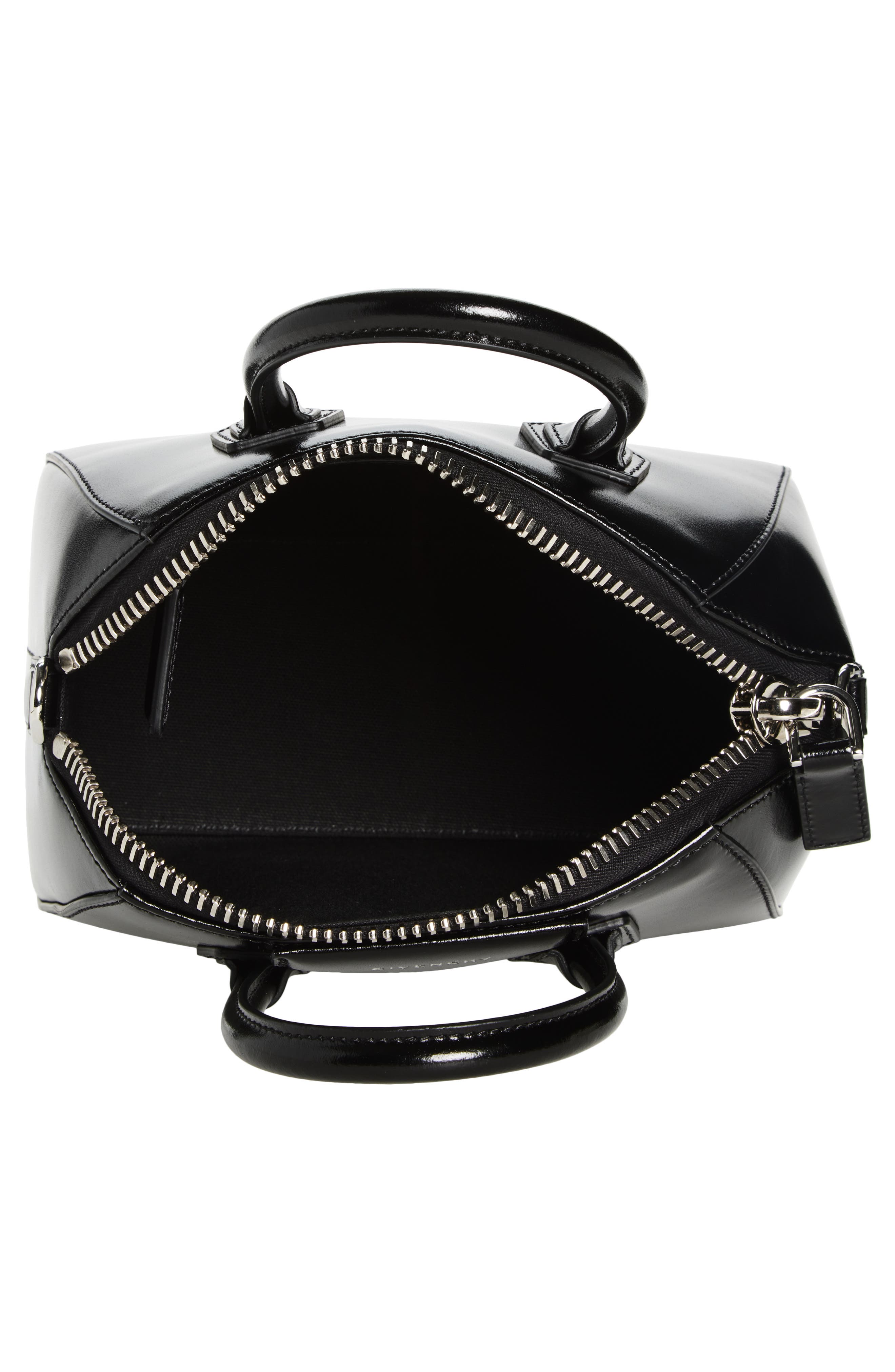 Givenchy Mini Antigona Leather Satchel, Alternate, color, Black