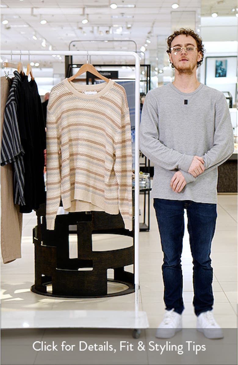 Stripe Pima Cotton & Linen Sweater, sales video thumbnail