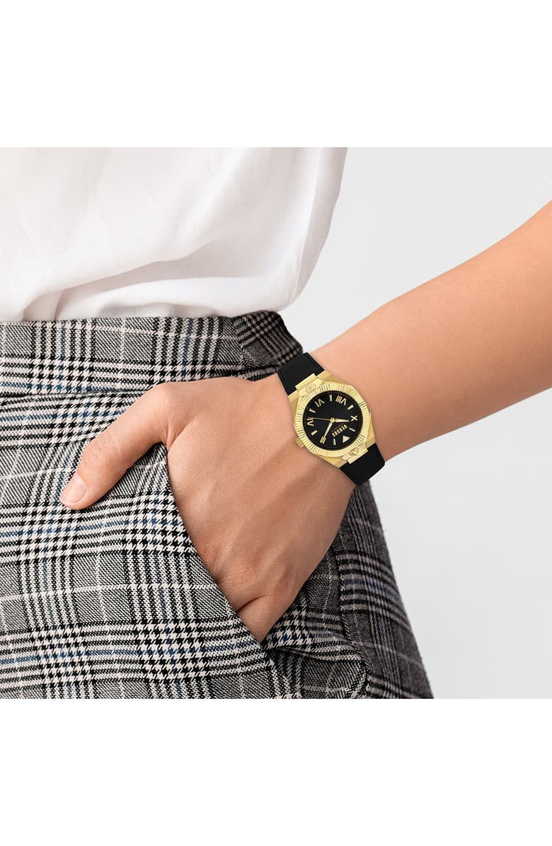 VERSUS Versace Echo Park Leather Strap Watch, 36mm, Alternate, color, Ip Yellow Gold