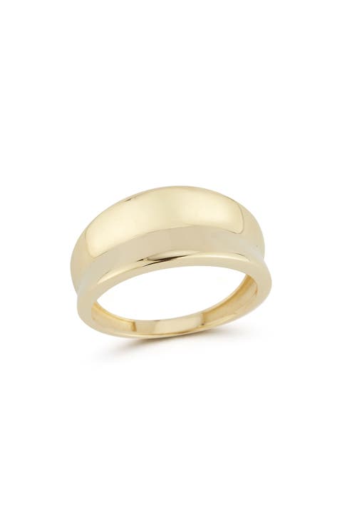 14K Yellow Gold Concave Band Ring