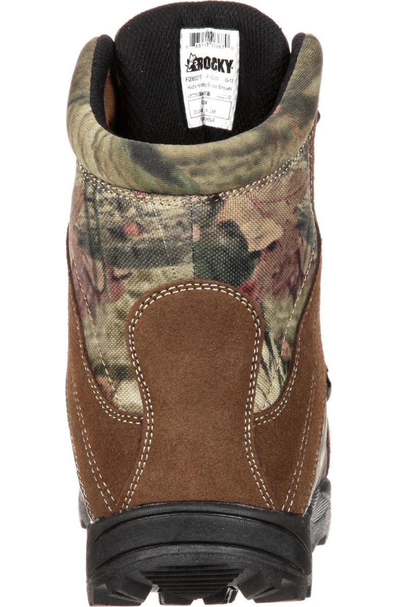 Rocky Waterproof Kids' Hunting Waterproof 800G Insulated Boot, Alternate, color, Brown And Mossy Oak Country