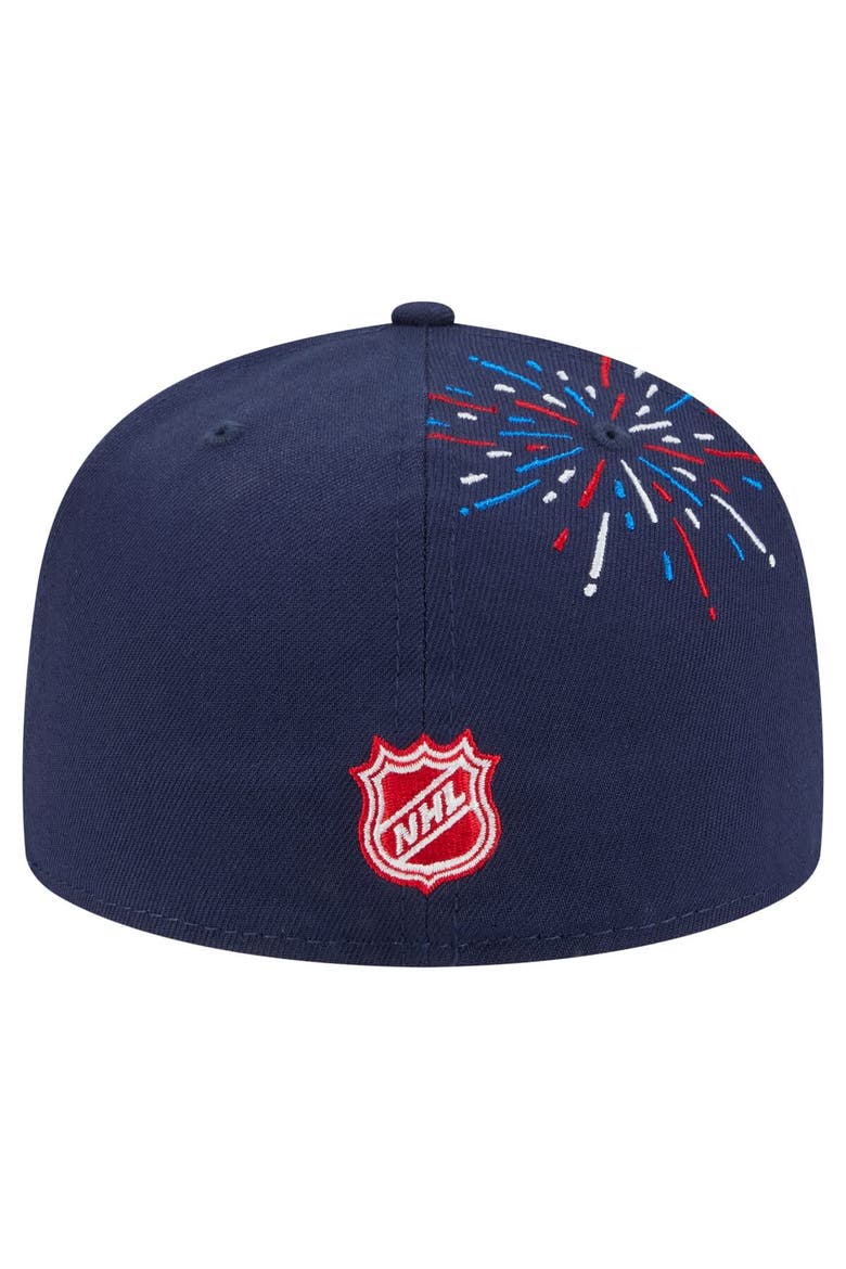 Men's New Era  Navy New Jersey Devils Americana Fireworks 59FIFTY Fitted Hat, Alternate, color, Navy