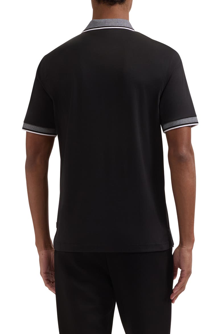 Tipped Pima Cotton Piqué Polo, Alternate, color, BLACK