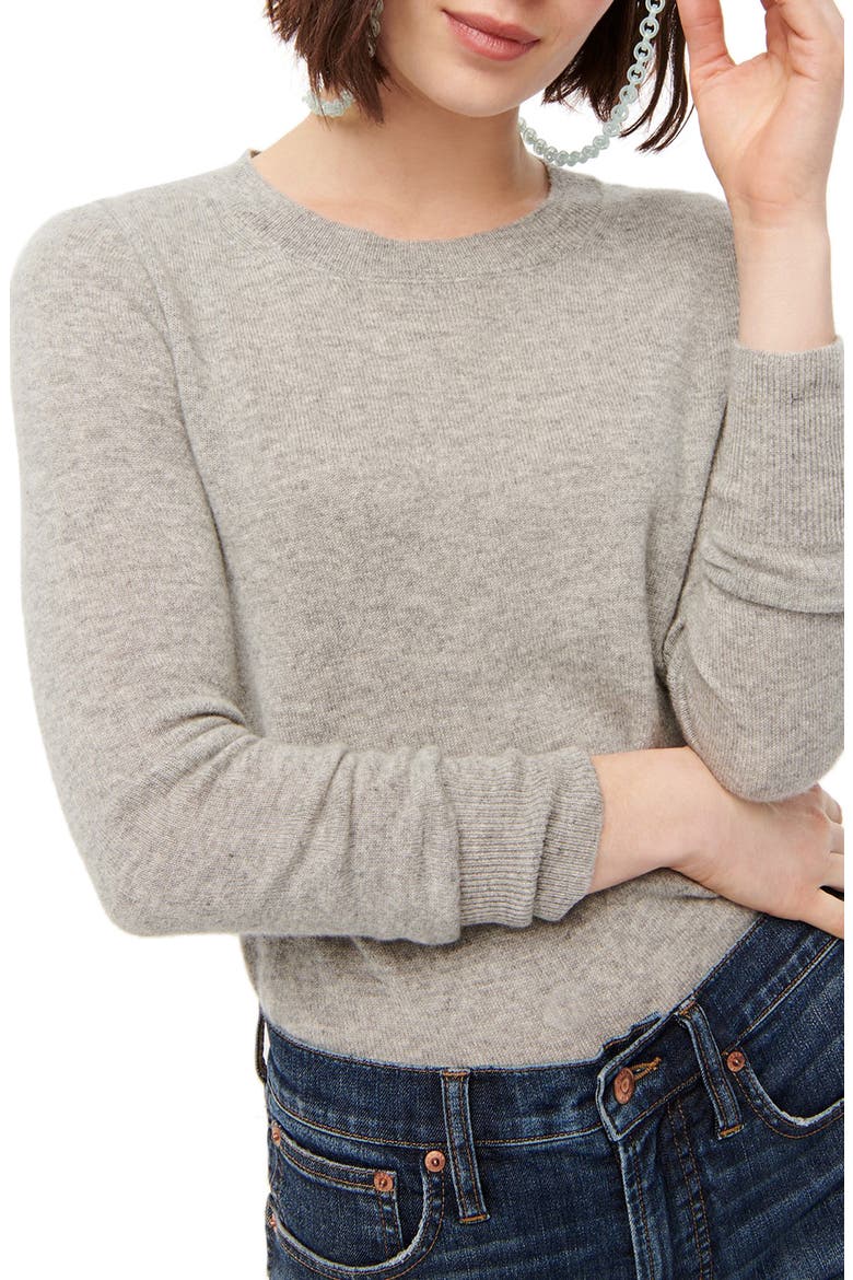Crewneck Cashmere Sweater, Main, color, HEATHER GREY