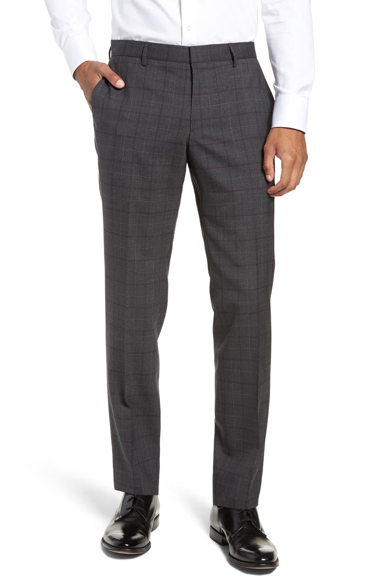 BOSS Novan/Ben Trim Fit Plaid Wool Suit, Alternate, color, 