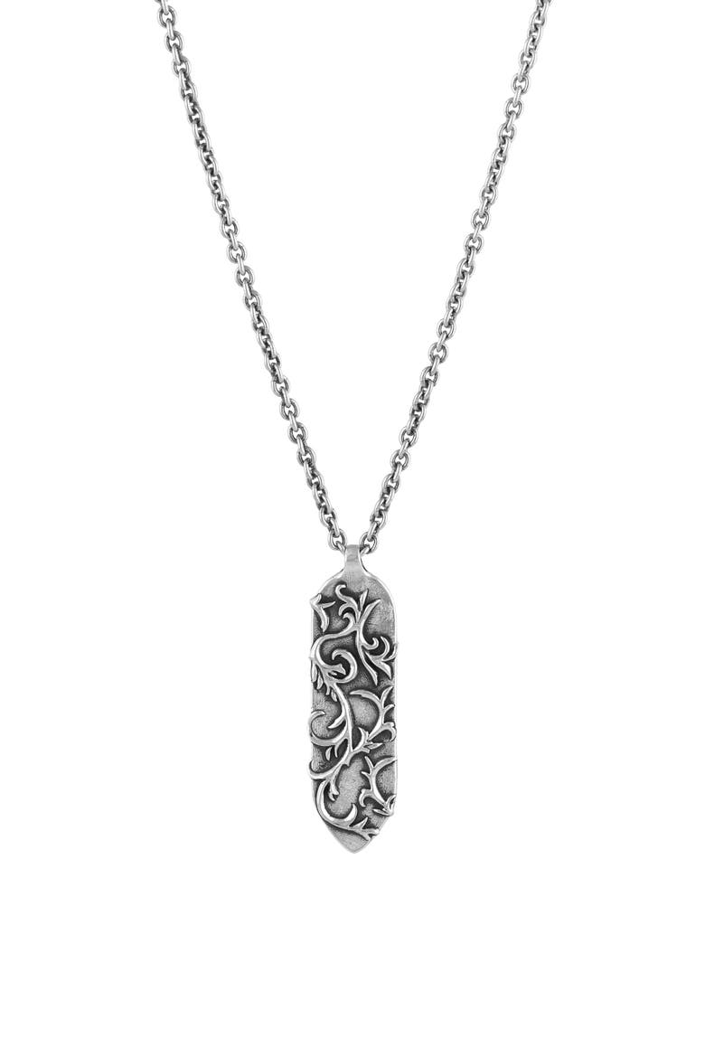 Men's Gothic Pendant Necklace, Main, color, SILVER