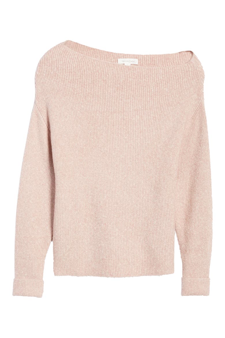 Off the Shoulder Pullover, Alternate, color, PINK ADOBE