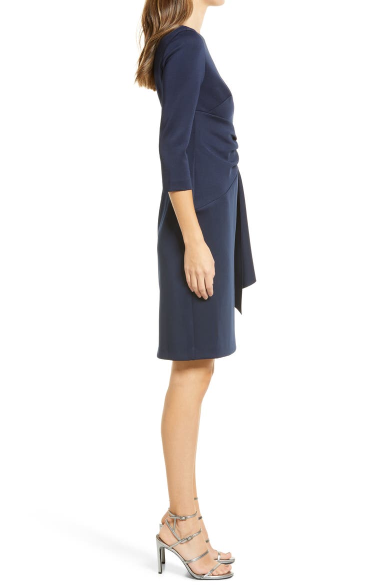 Sashed Sheath Dress, Alternate, color, NAVY