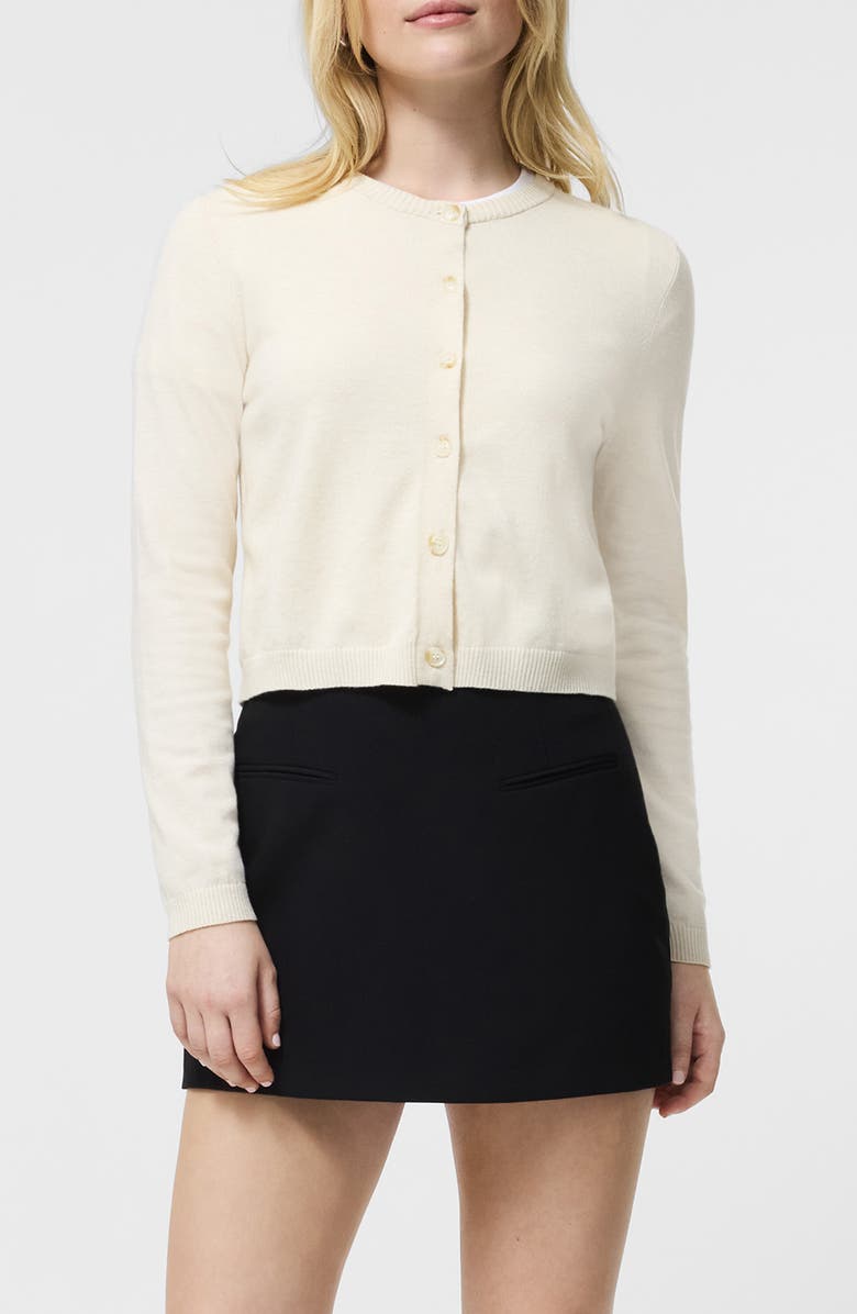 French Connection Crop Cardigan, Main, color, Oatmeal Melange
