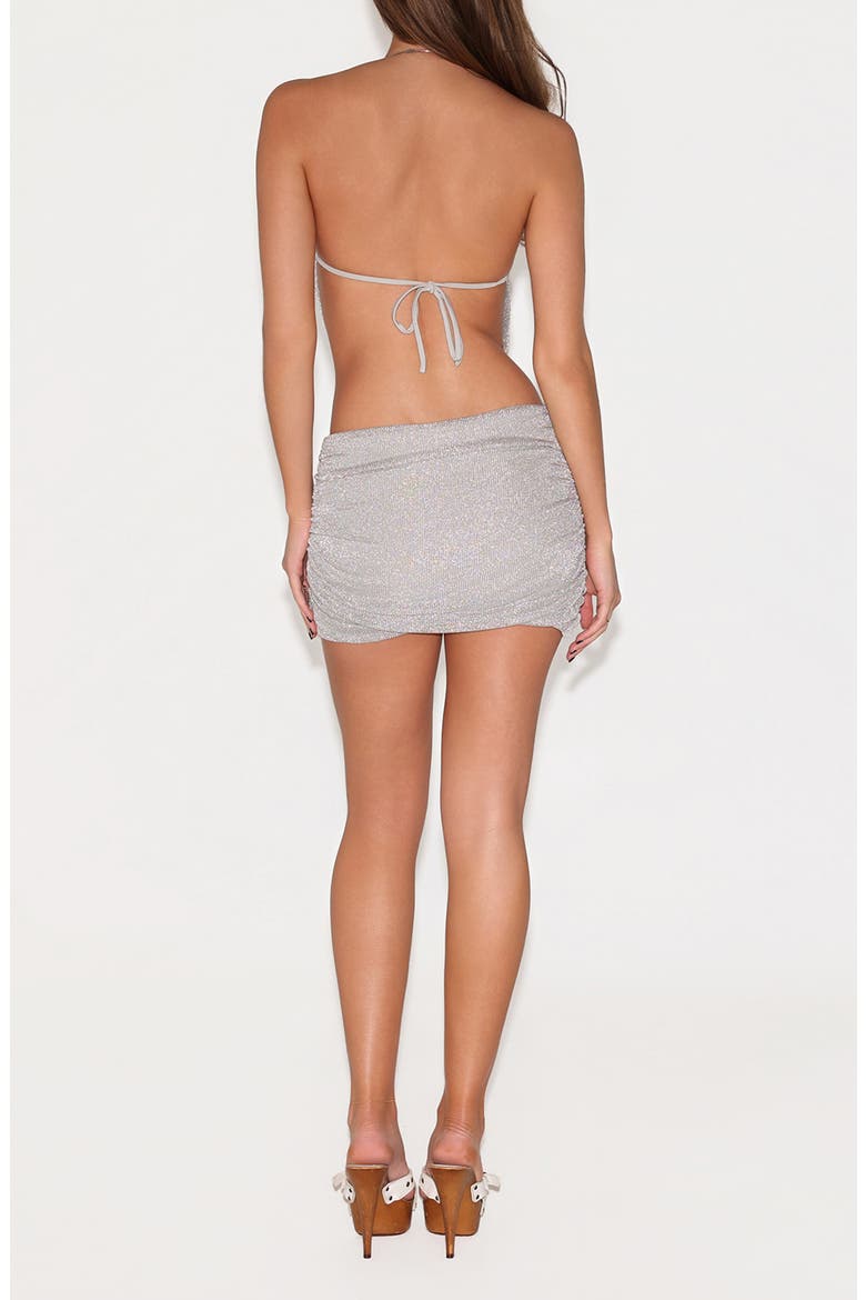 Evanna Metallic Minidress, Alternate, color, SILVER