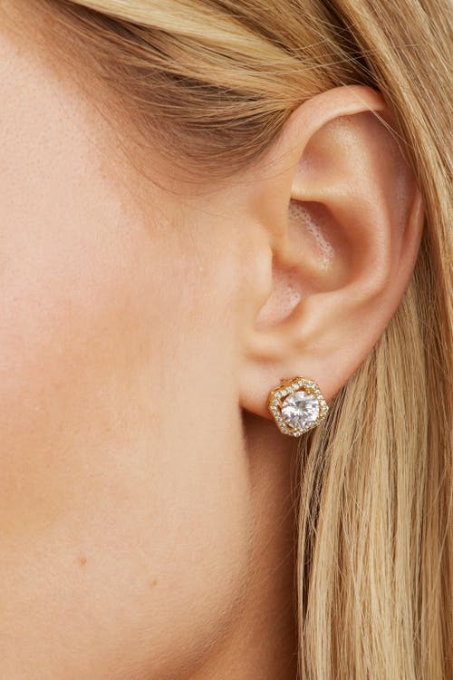 Untamed Petals Adriana Crystal Stud Earrings In Gold