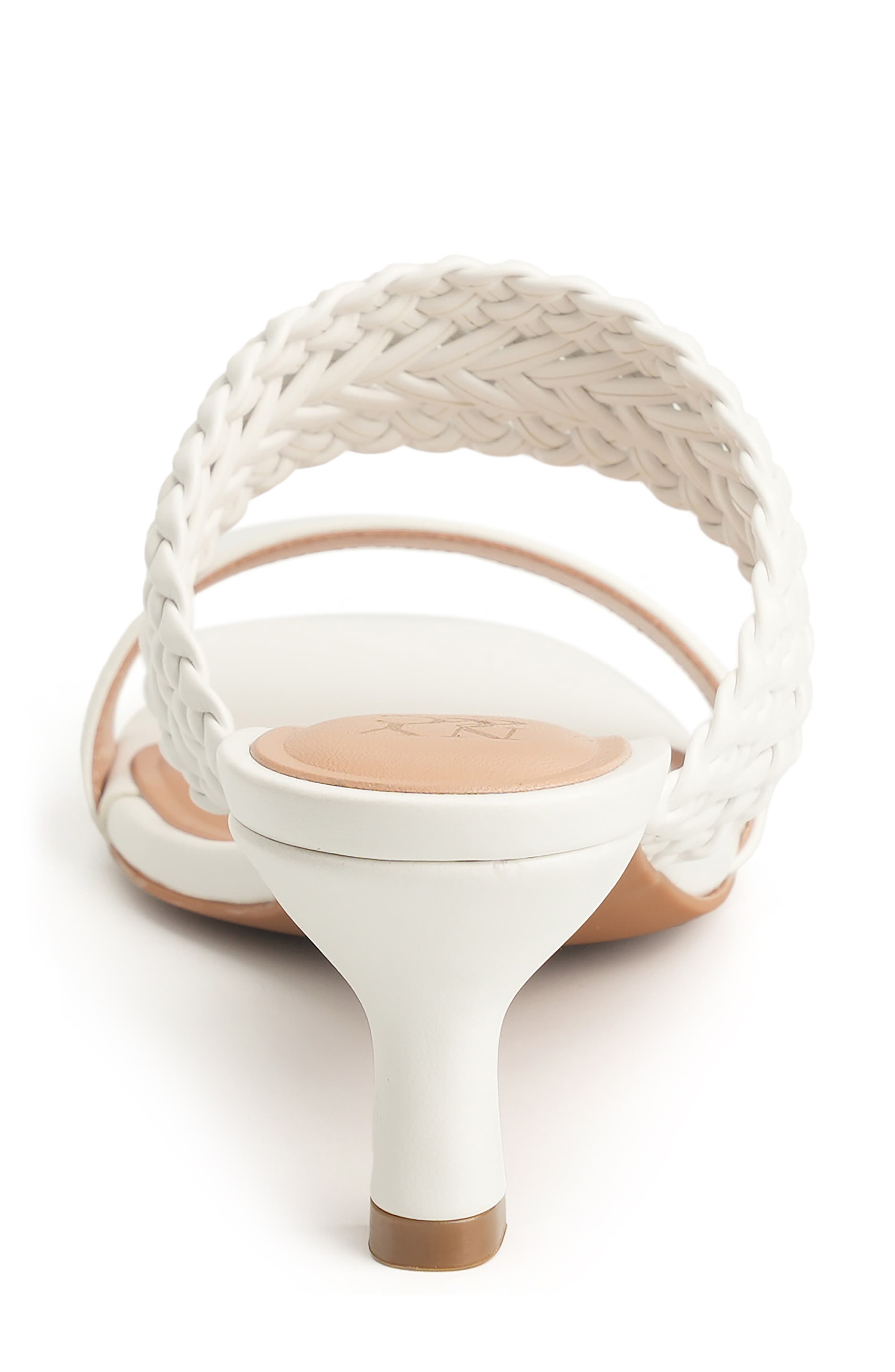 NEW YORK AND COMPANY Gretchen Kitten Heel Slide Sandal, Alternate, color, White