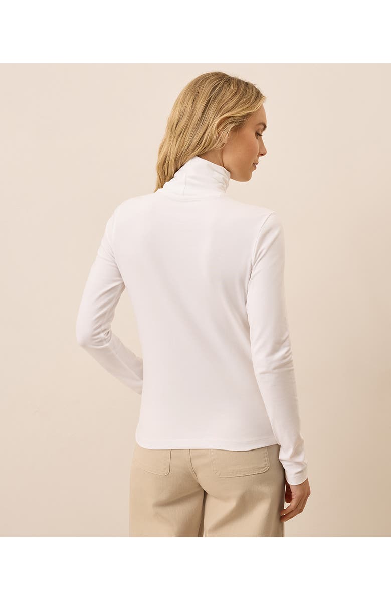 Pact Luxe Stretch Jersey Slim Turtleneck, Alternate, color, White