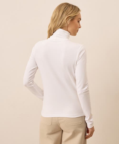 Pact Luxe Stretch Jersey Slim Turtleneck In White