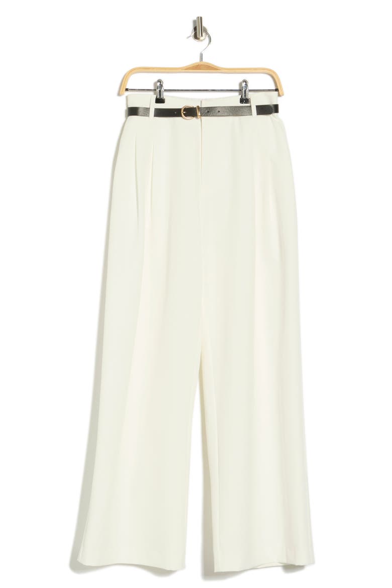 Double Pleat Wide Leg Pants, Alternate, color, WHITE
