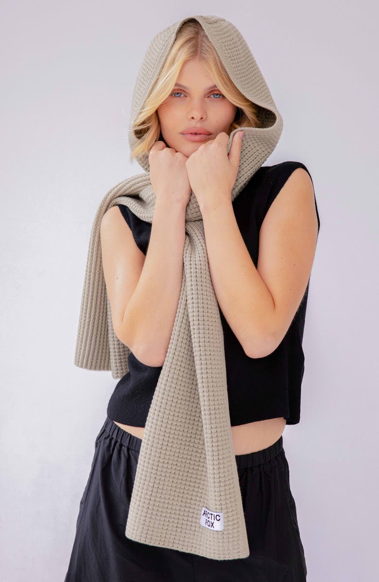Arctic Fox & Co The Recycled Bottle Hooded Scarf, Alternate, color, Arctic Grey