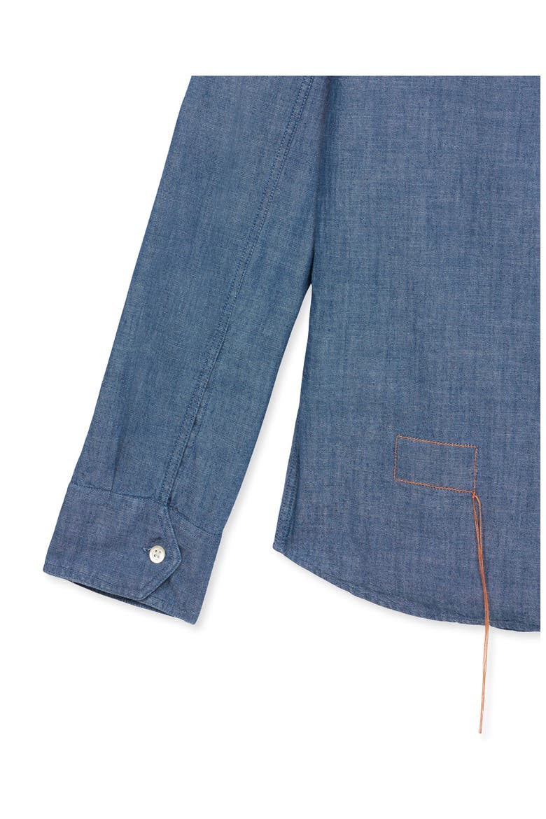 Amleto Denim Shirt with Patch Pockets, Alternate, color, BLUE