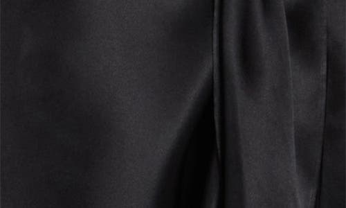 L'agence Kadi Long Silk Wrap Dress In Black