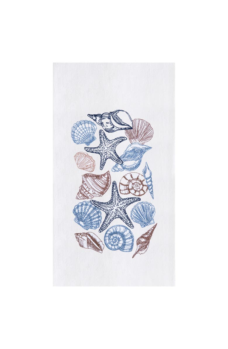 C&F Home Vintage Shells Collection Kitchen and Bathroom Embroidered Hand Towel, Main, color, Brown