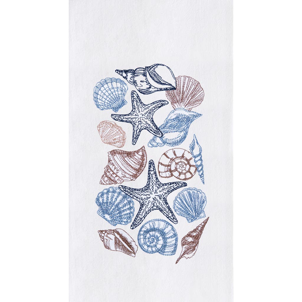 C & F Home C&f Home Vintage Shells Collection Kitchen And Bathroom Embroidered Hand Towel In Multi