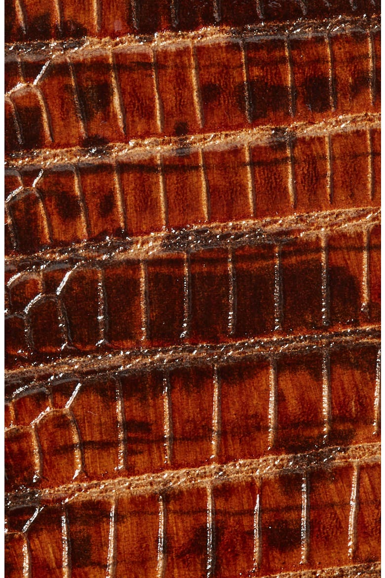 C Buckle Lizard Embossed Leather Belt, Alternate, color, SEPIA BROWN