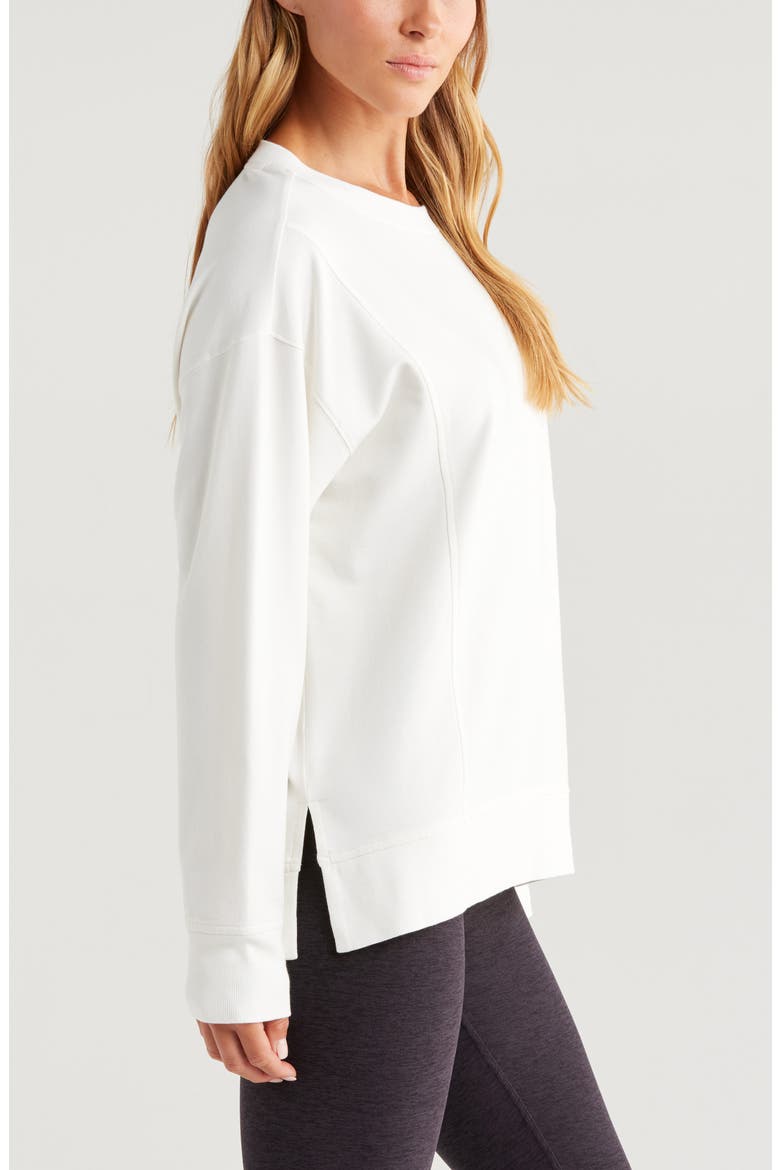 Luxe French Terry Sweatshirt, Alternate, color, IVORY EGRET