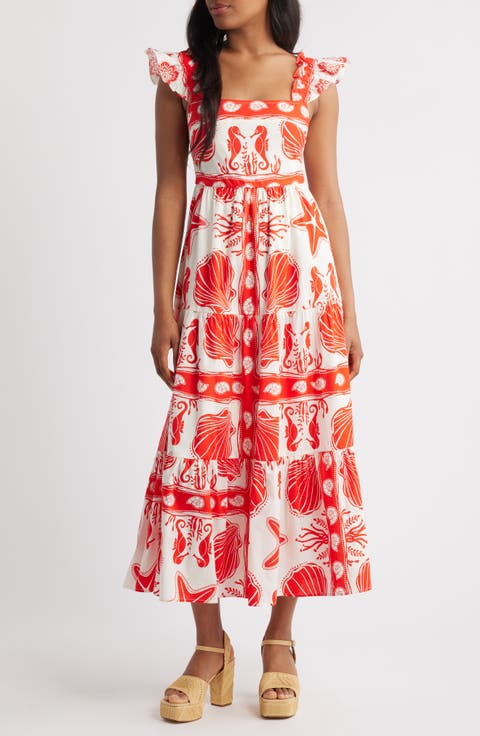 Ruffle Strap Maxi Dress