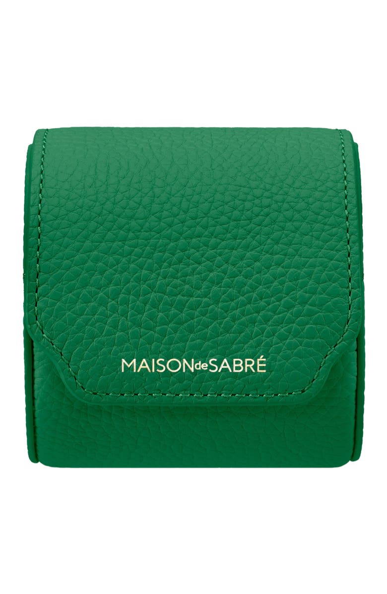 MAISON de SABRÉ Leather Watch Roll, Alternate, color, Emerald Green