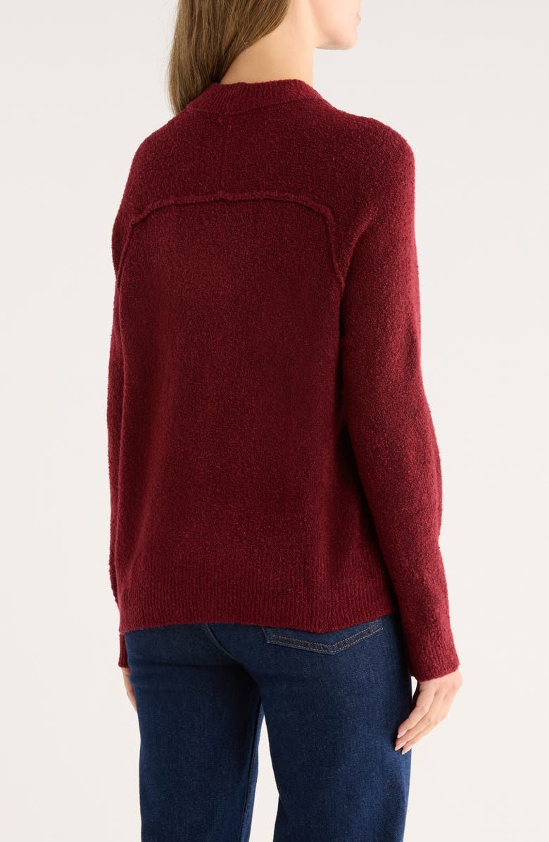Melrose and Market Raglan Crewneck Sweater, Alternate, color, Red Grape