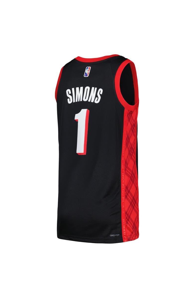 Nike Men's Nike Anfernee Simons Black Portland Trail Blazers Swingman Player Jersey - City Edition, Alternate, color, 