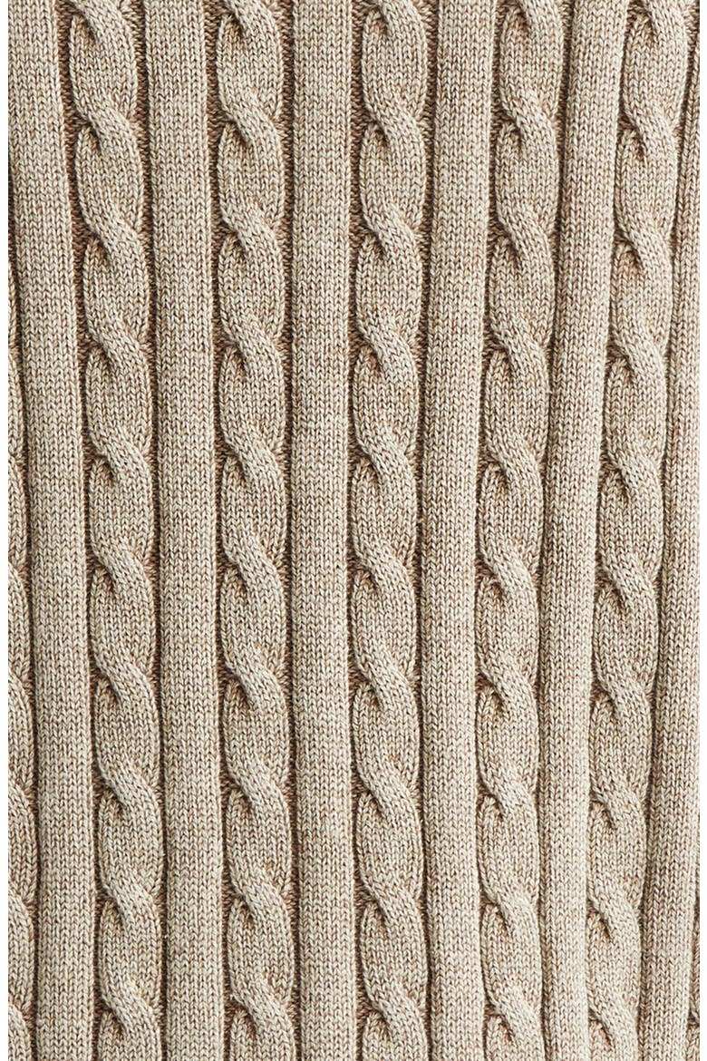 Pigment Dyed Cable Knit Cotton Polo, Alternate, color, BEIGE
