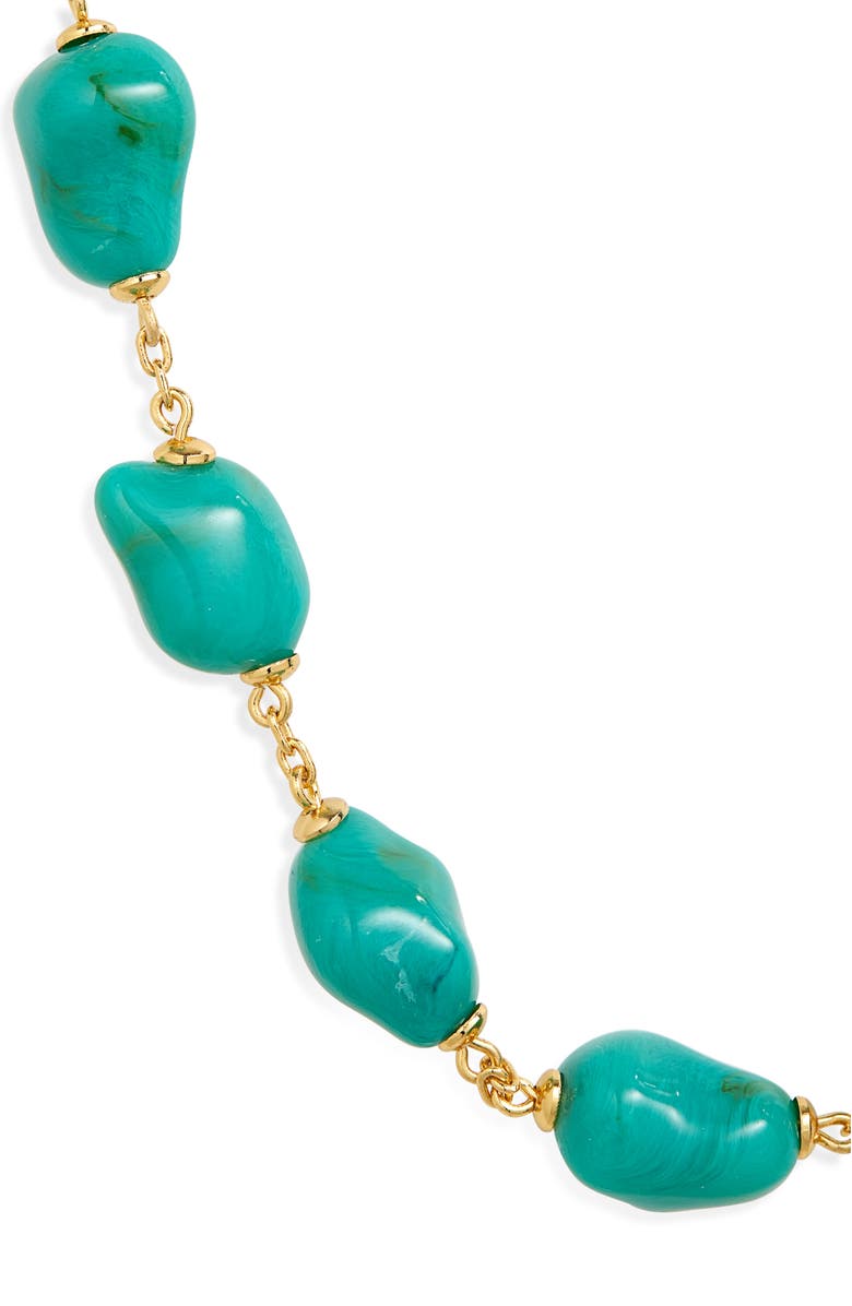 Lele Sadoughi Stone Station Necklace, Main, color, Turquoise Sea