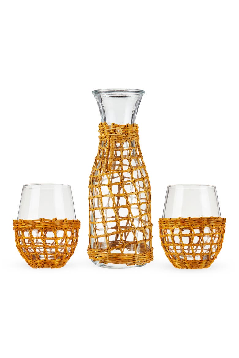Island Carafe & Stemless Wine Set, Main, color, NO COLOR