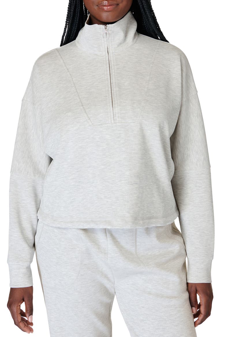 Sand Wash Half Zip Sweatshirt, Main, color, ICE GREY M