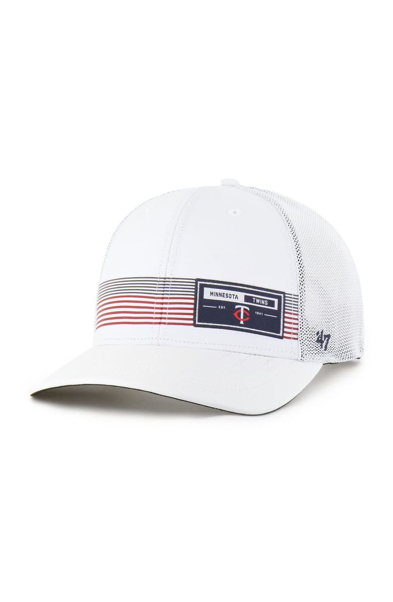 '47 Men's '47 White Minnesota Twins Rangefinder brrr Trucker Adjustable Hat, Main, color, White