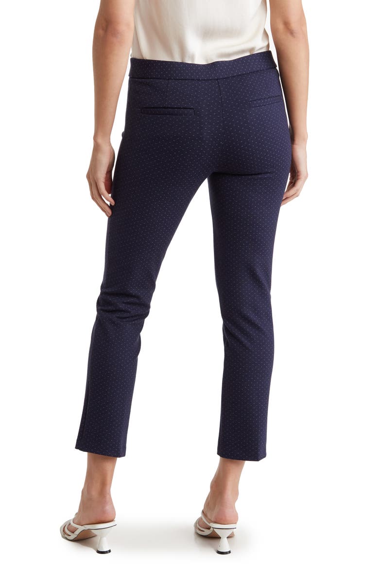Amanda & Chelsea Amanda Pindot Ponte Knit Slim Pants, Alternate, color, Navy / White
