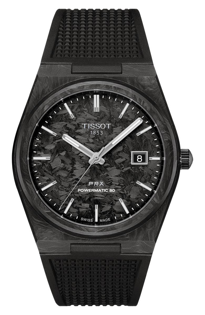 Tissot PRX GTS Powermatic 80 Rubber Strap Watch, 40mm, Main, color,