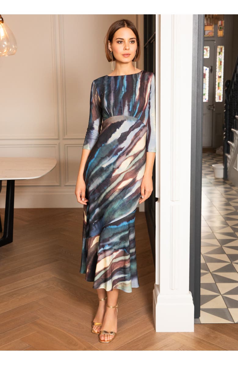 Alie Street London Maxine Asymmetric Dress, Alternate, color, Ocean Blue