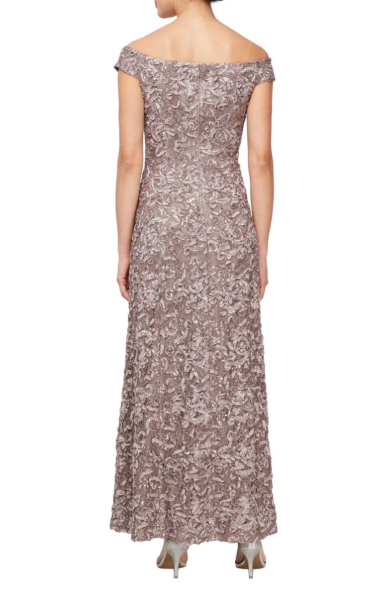 Alex Evenings Sequin Off the Shoulder Gown, Alternate, color, 