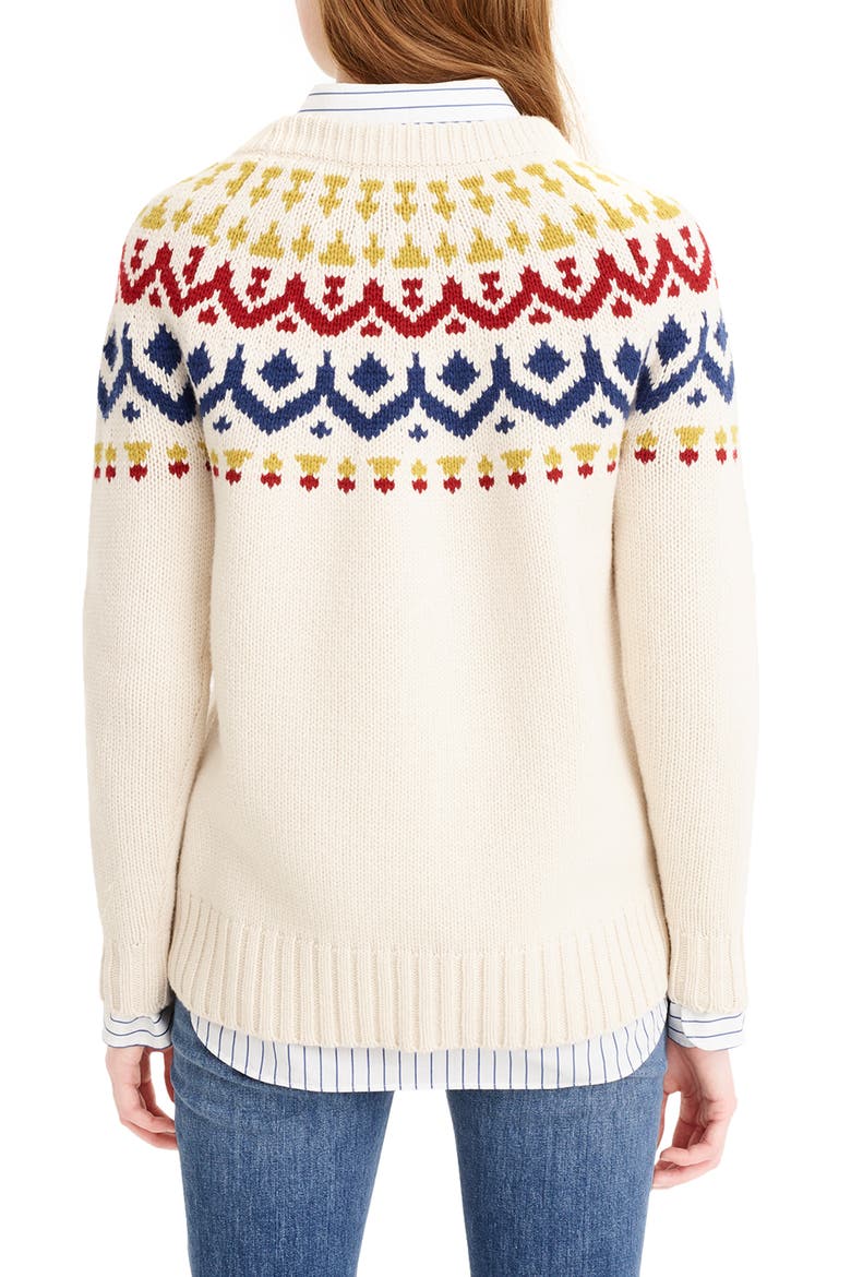 Fair Isle Sweater, Alternate, color, NATURAL MULTI