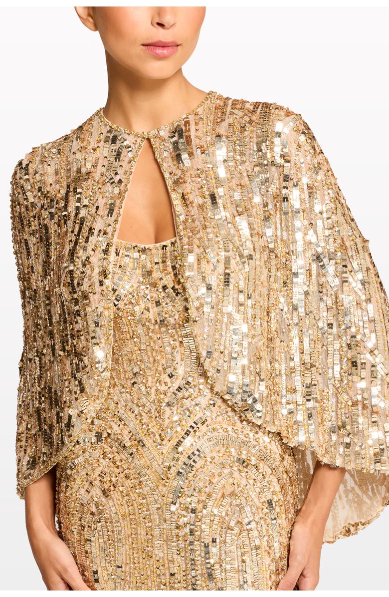 Jenny Packham Vulsa Sequin-Embellished Maxi Dress, Alternate, color, Illusion