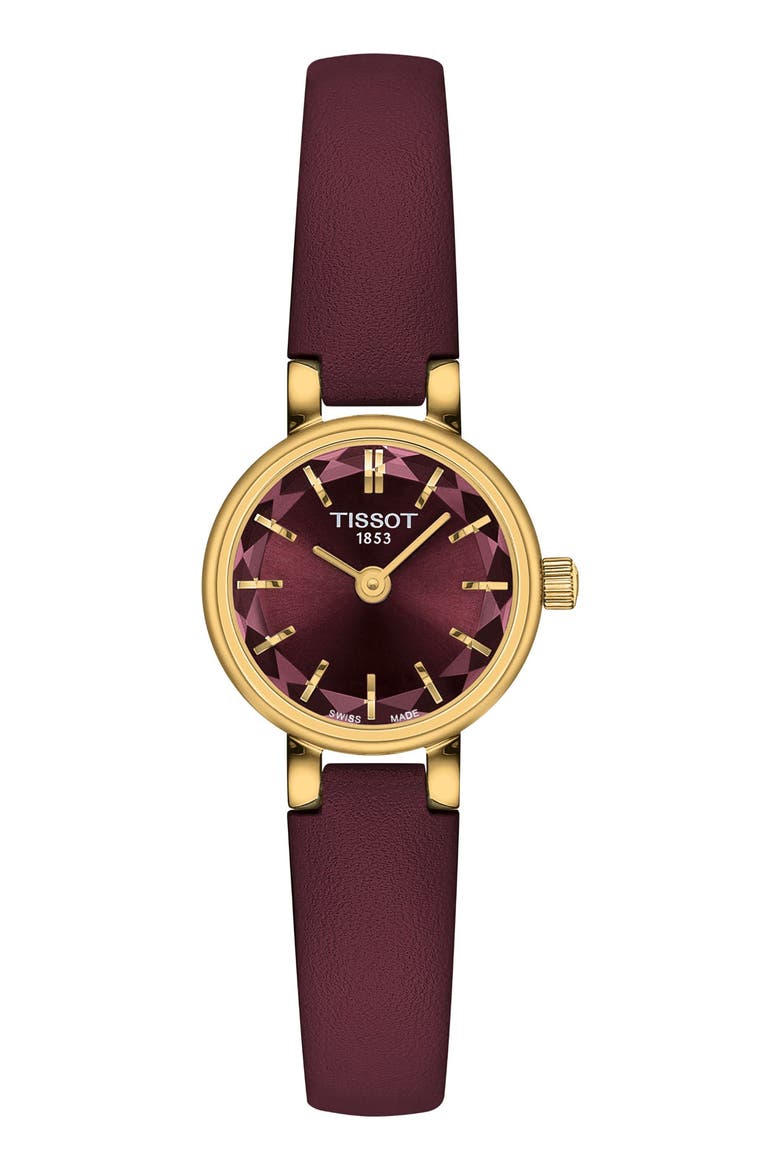 Lovely Round Leather Watchband, Alternate, color, BURGANDY
