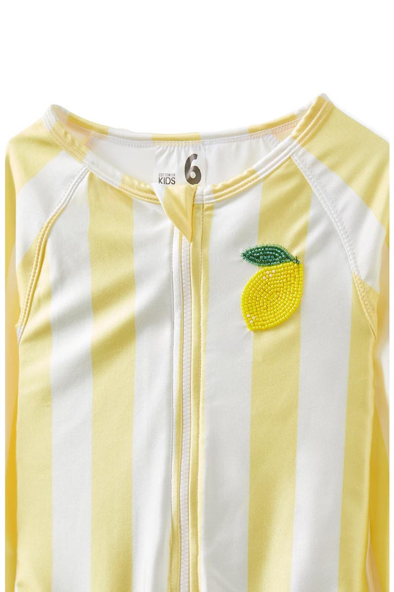 Kid's Lydia Low One Piece, Alternate, color, Lemon Squash Vanilla Stripe