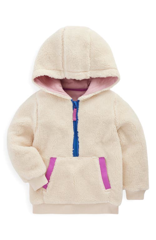 Mini Boden Kids' Fleece Half Zip Hoodie In Brown