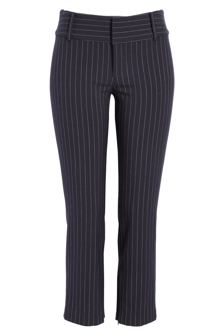 Stacey Slim Pinstripe Ankle Pants, Alternate, color, NAVY/ WHITE