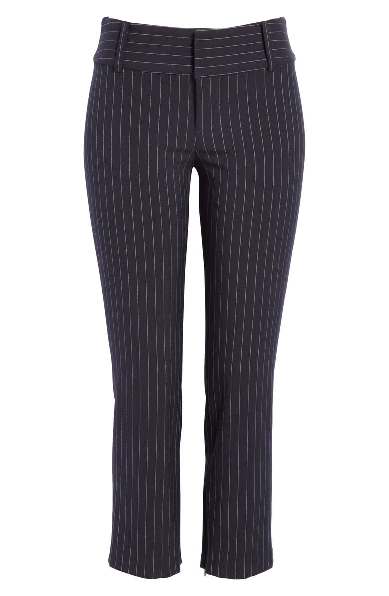 Alice + Olivia Stacey Slim Pinstripe Ankle Pants, Alternate, color, 