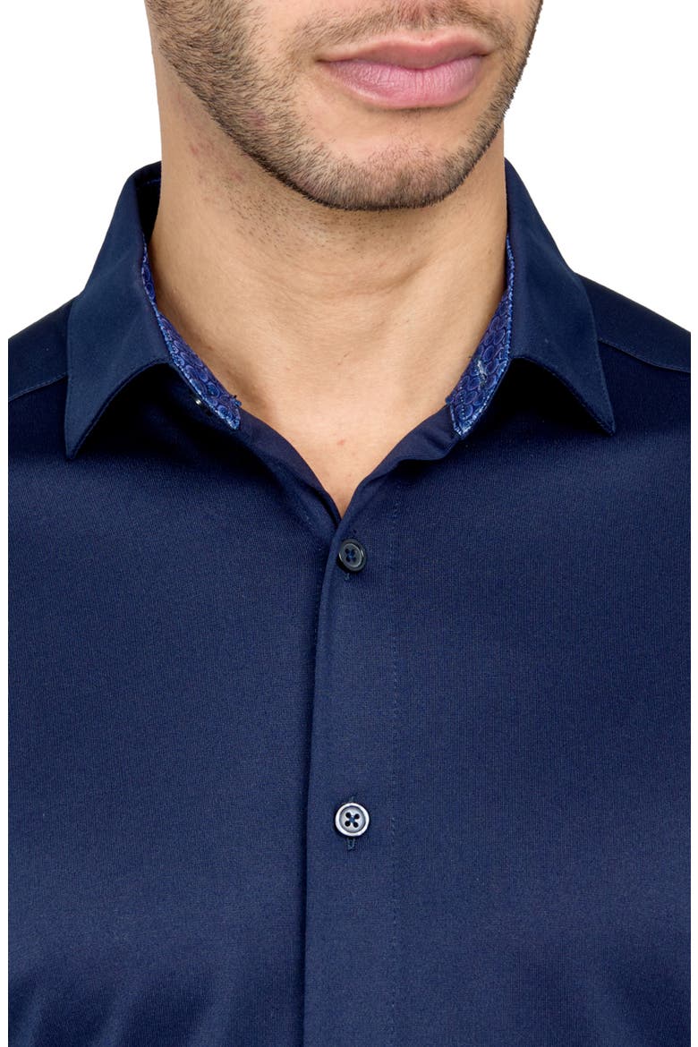 Solid Performance Button-Down Shirt, Alternate, color, NAVY