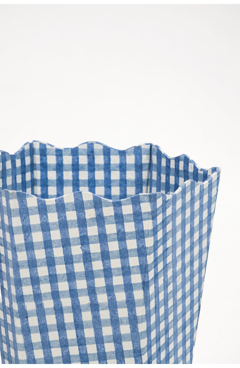 Inner Child Blockprint Waste Bin Storage Bin, Alternate, color, Blue